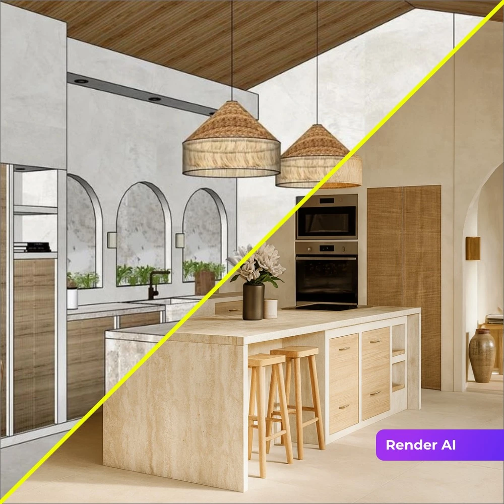 Lunaar Vision Render AI - Yapay Zeka ile Eskizden Fotorealistik 3D Ürün Görseli Oluşturma ve Otomatik Render Teknolojisi